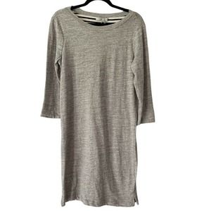 NWT Dalia Heathered Grey Jersey Knit Long Sleeve T-Shirt Knee Length Dress Small